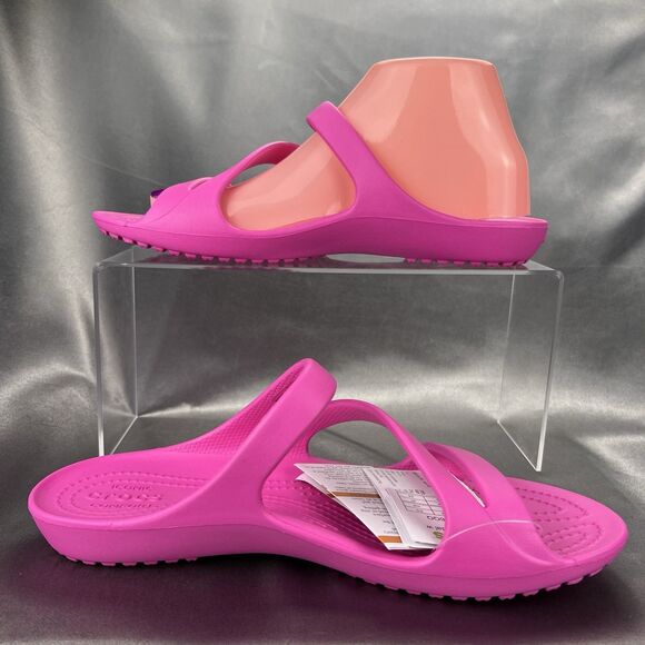 Crocs Kadee II Strappy Sandals Women's 8 Crush Pink Iconic Comfort Summer Slides - Picture 14 of 17